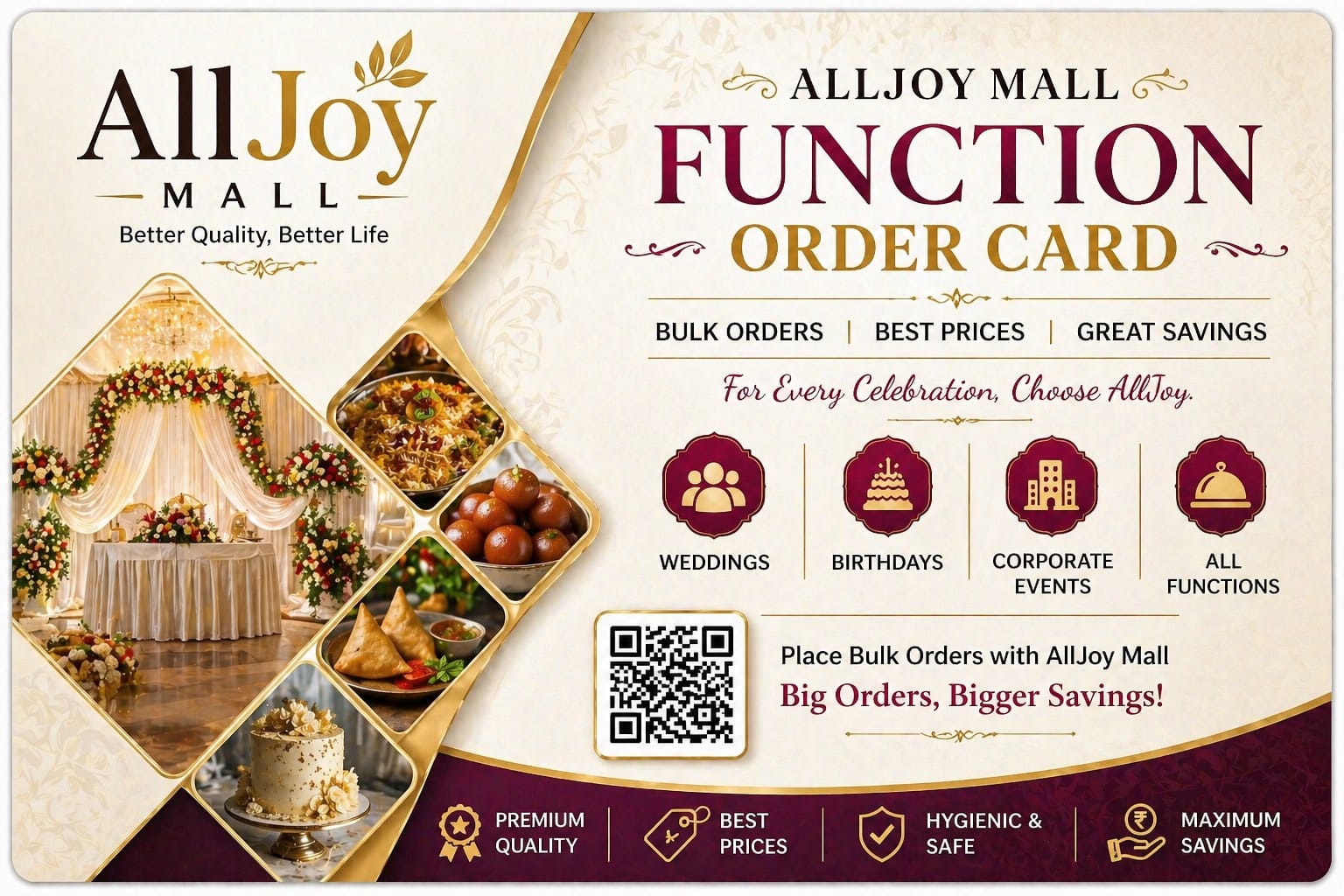 ALLJOY MALL FUNCTION ORDER CARD