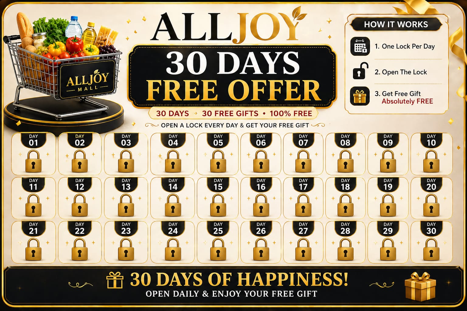 ALLJOY 30 DAYS FREE OFFEER CARD