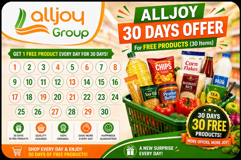 AllJoy Group — 30 Days Offer. One free product every day for 30 days.